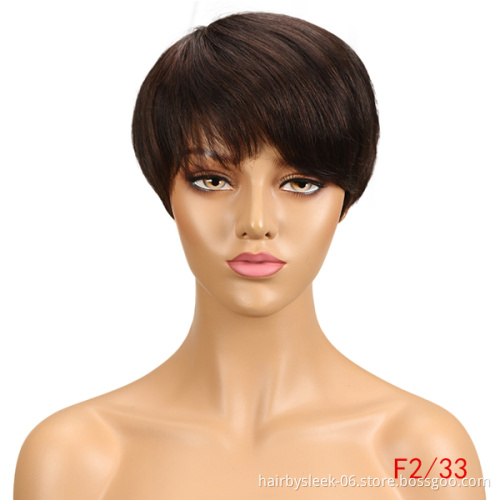 Wholesale Silky Straight Wave Cheap Short Bob Wig Ombre Color Machine Made Remy Brazilian Human Hair Wigs for Black women